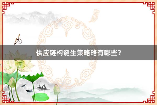 供应链构诞生策略略有哪些？